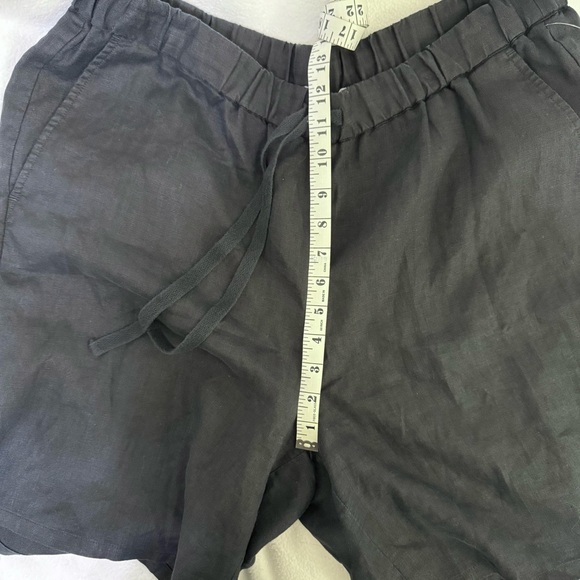 Eileen Fisher Organic Linen Drawstring Shorts Black Size Large - Picture 9 of 12